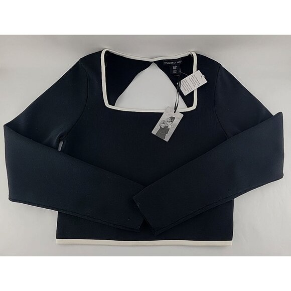 New Women's Sincerely Jules LS Black Open Back Crop Sweater Sz M Sleek Edgy Vibe - Picture 3 of 9